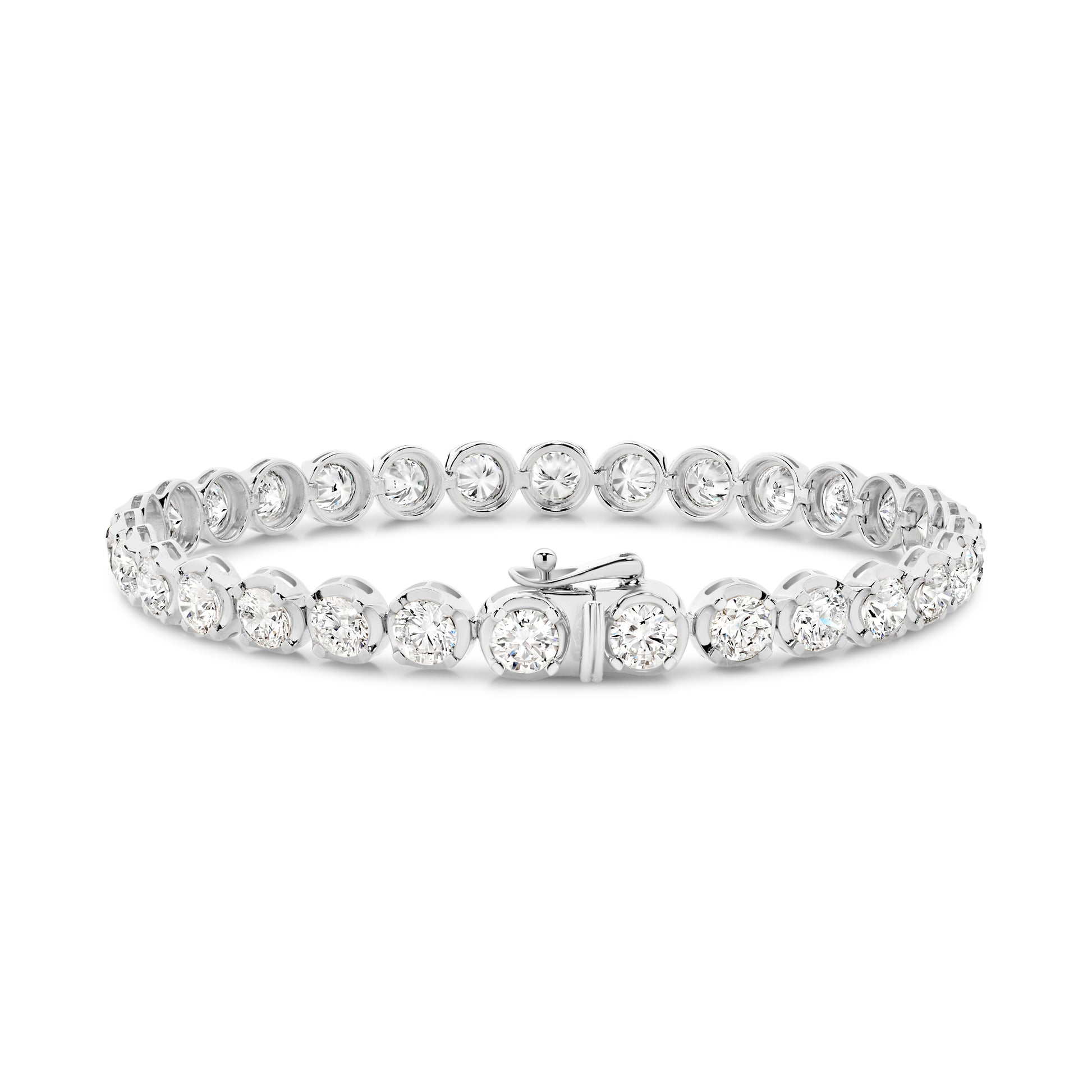 9.2ct Classic Round Tennis Bracelet Solid White Gold Lab Grown Diamonds — main view