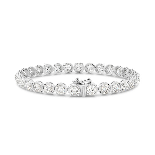 9.2ct Classic Round Tennis Bracelet Solid White Gold Lab Grown Diamonds — main view
