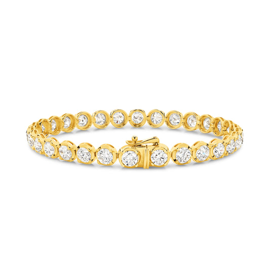 9.2ct Classic Round Tennis Bracelet Solid Yellow Gold Lab Grown Diamonds — main view