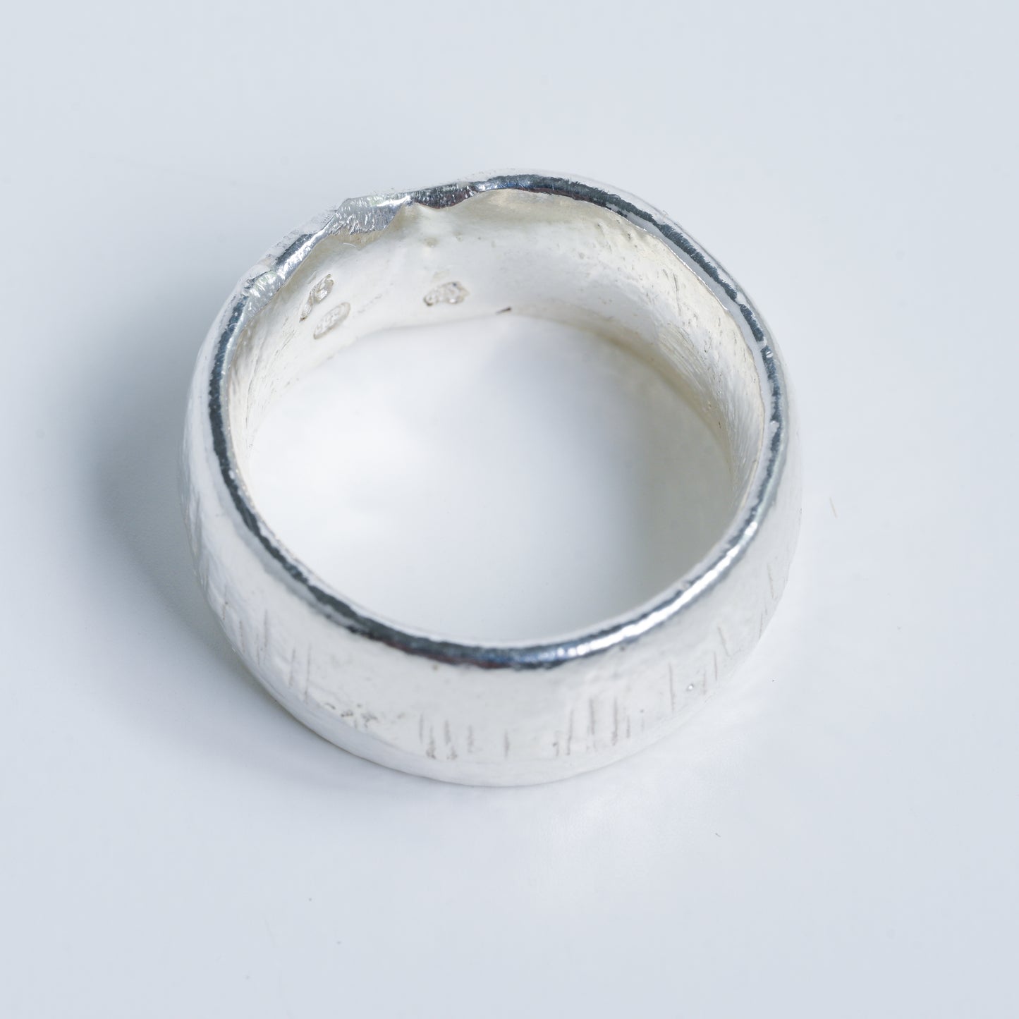Melted Textured Silver Ring - Fine Silver Wedding Band