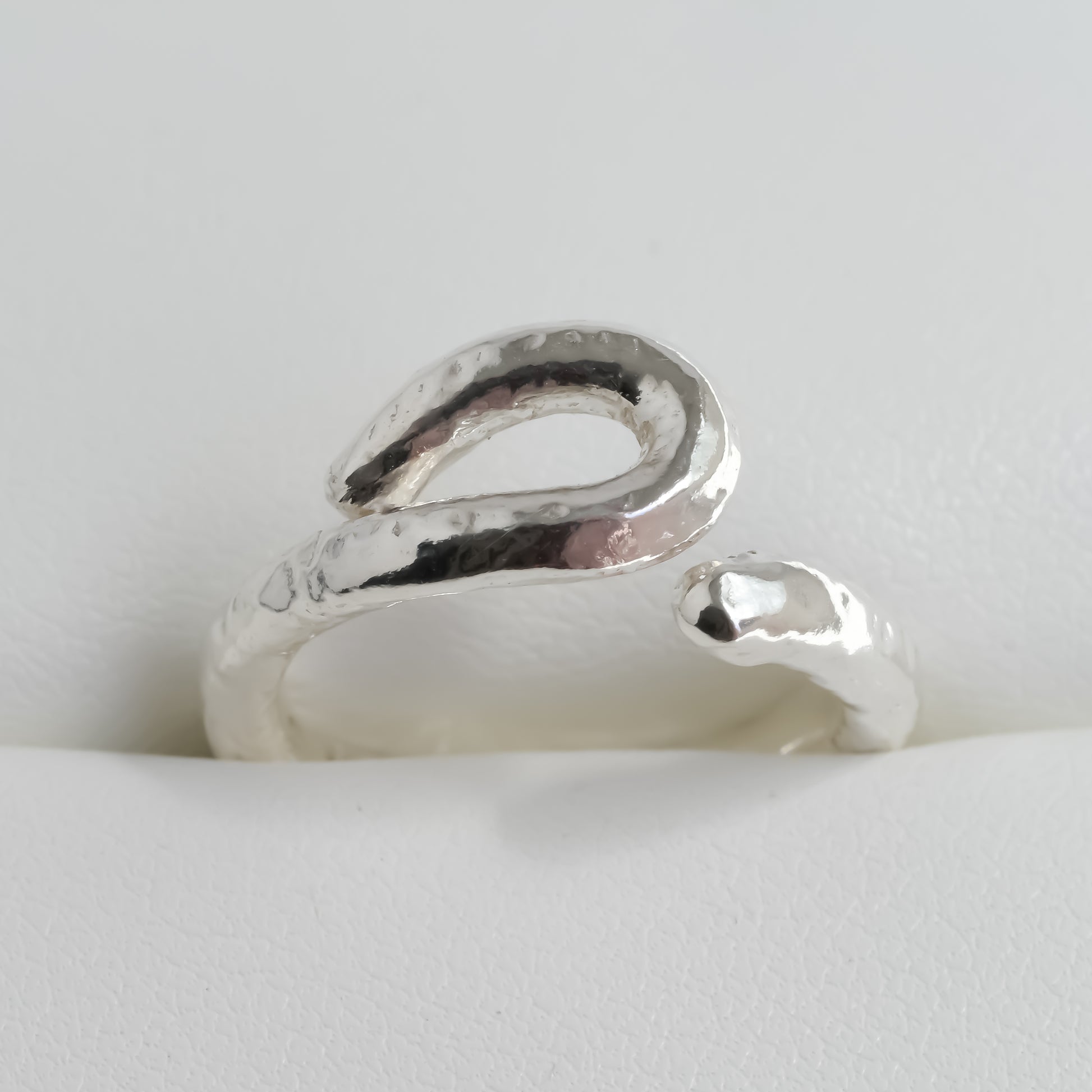 Melted squiggly silver ring