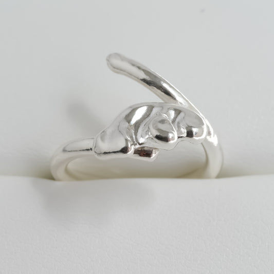 Wombat Fine Silver Ring - Sculptural Wearable Art