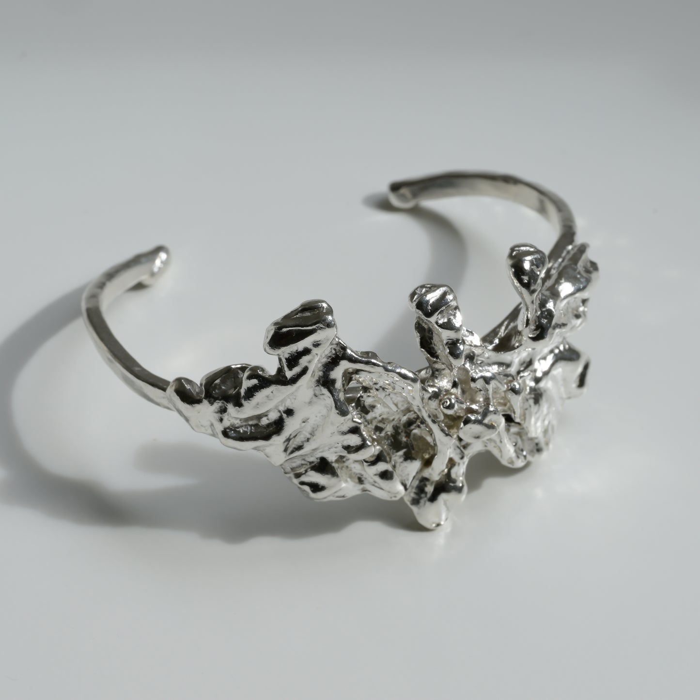 Molten Butterfly Silver Bracelet - Organic Textured 999 Silver Cuff