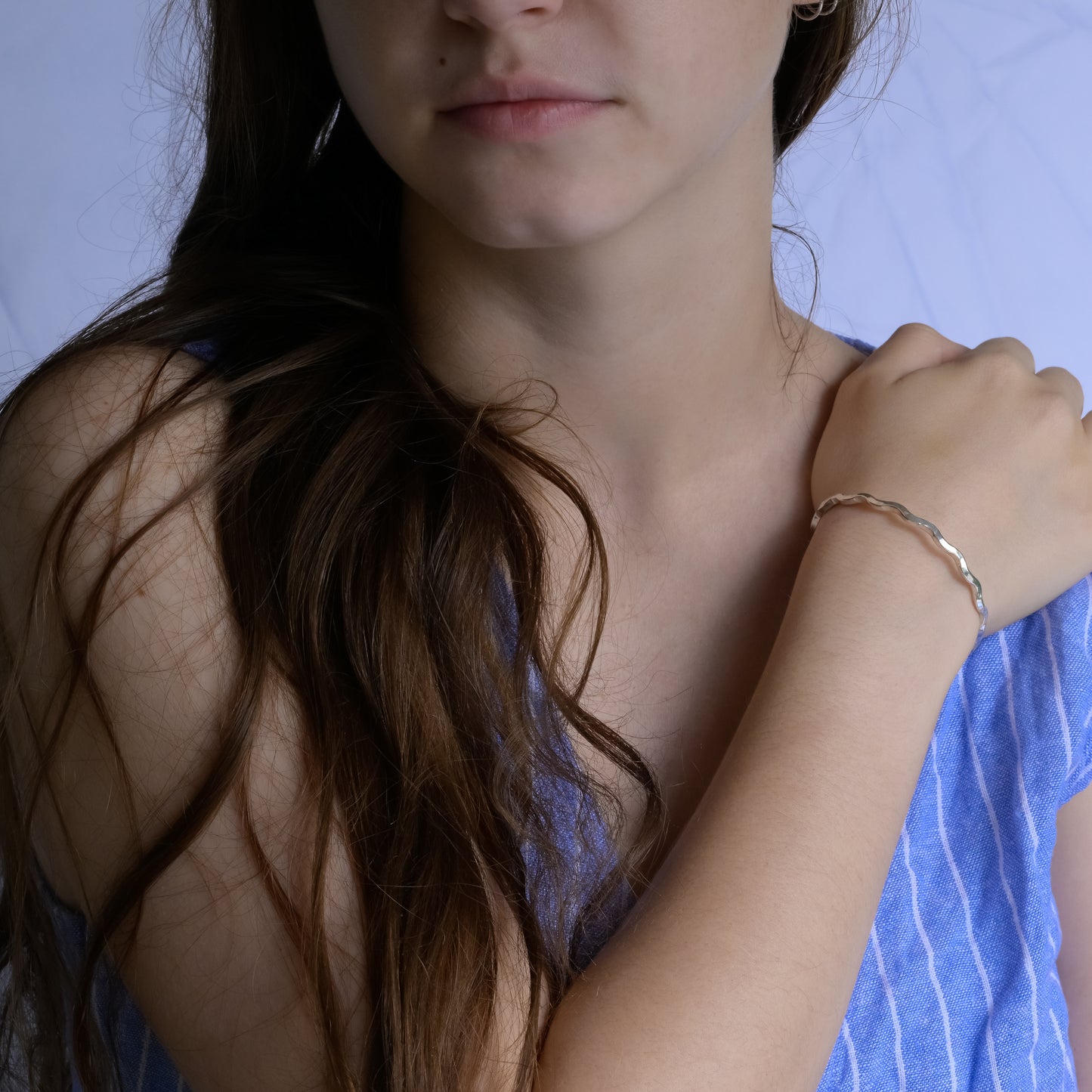 Wavy Fine Silver Cuff Bracelet