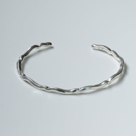 Wavy Fine Silver Cuff Bracelet