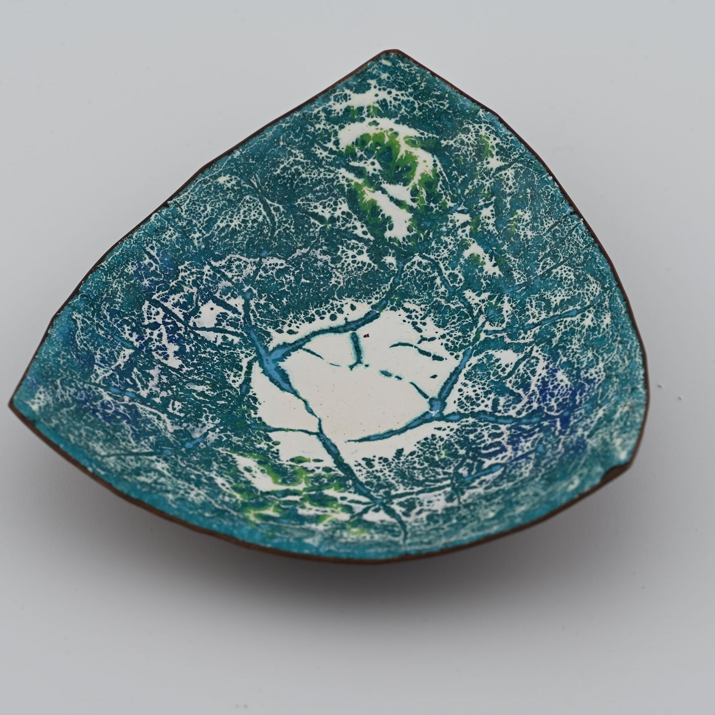 Enameled Copper Bowl "Winter forest"