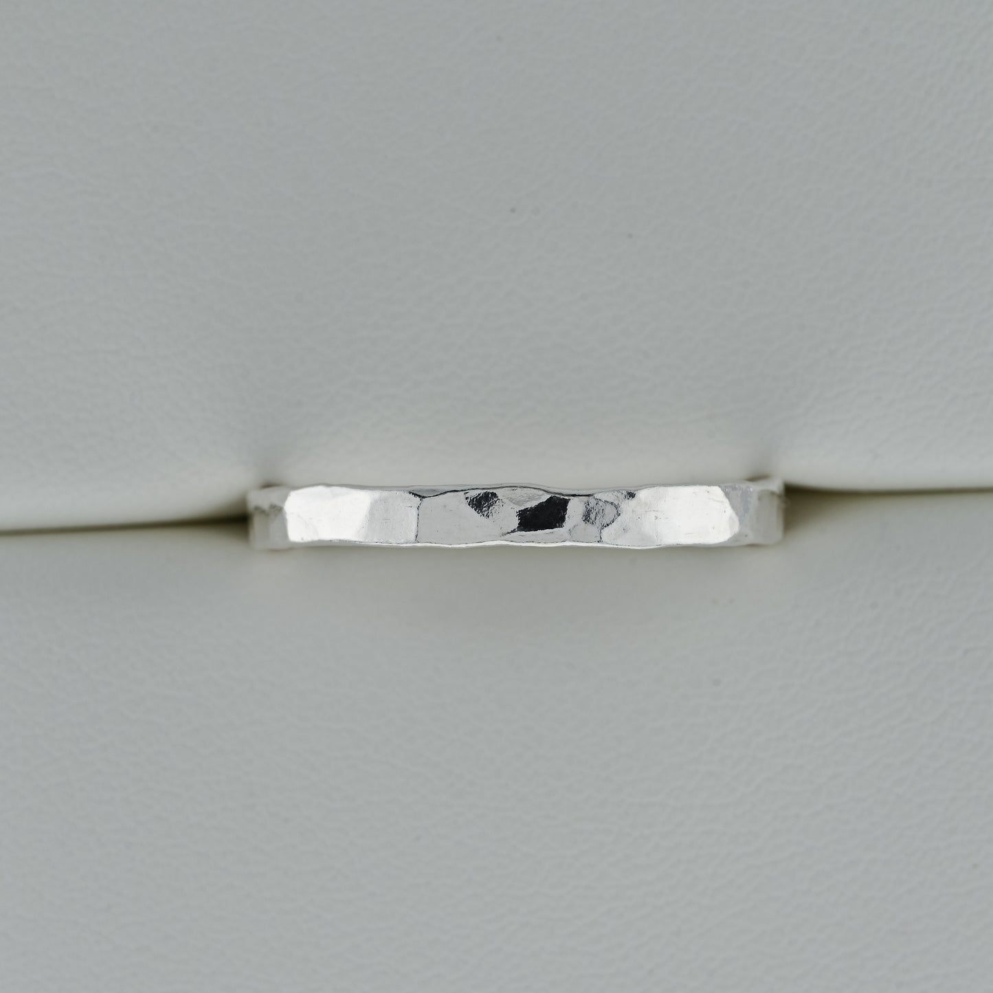 Hammered Medium Silver Wedding Band - 999 Fine Silver Ring