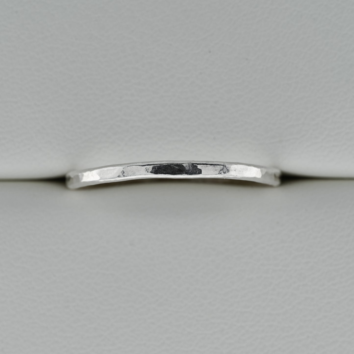 Hammered Thin Silver Wedding Band - 999 Fine Silver Ring