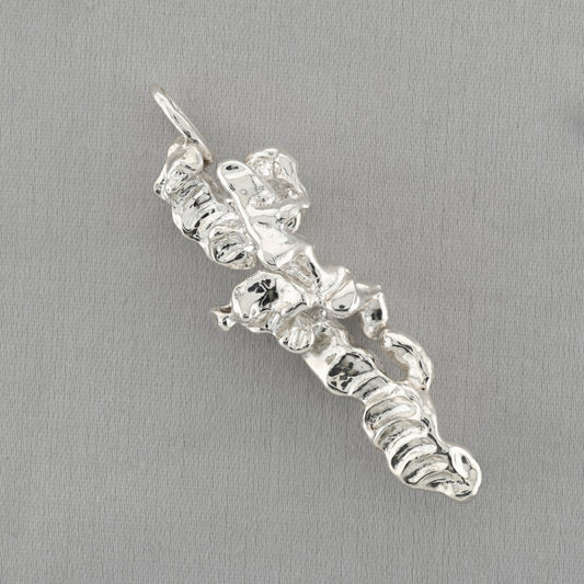 Twisted Seashell Fine Silver Pendant - Ocean Wave Sculpture