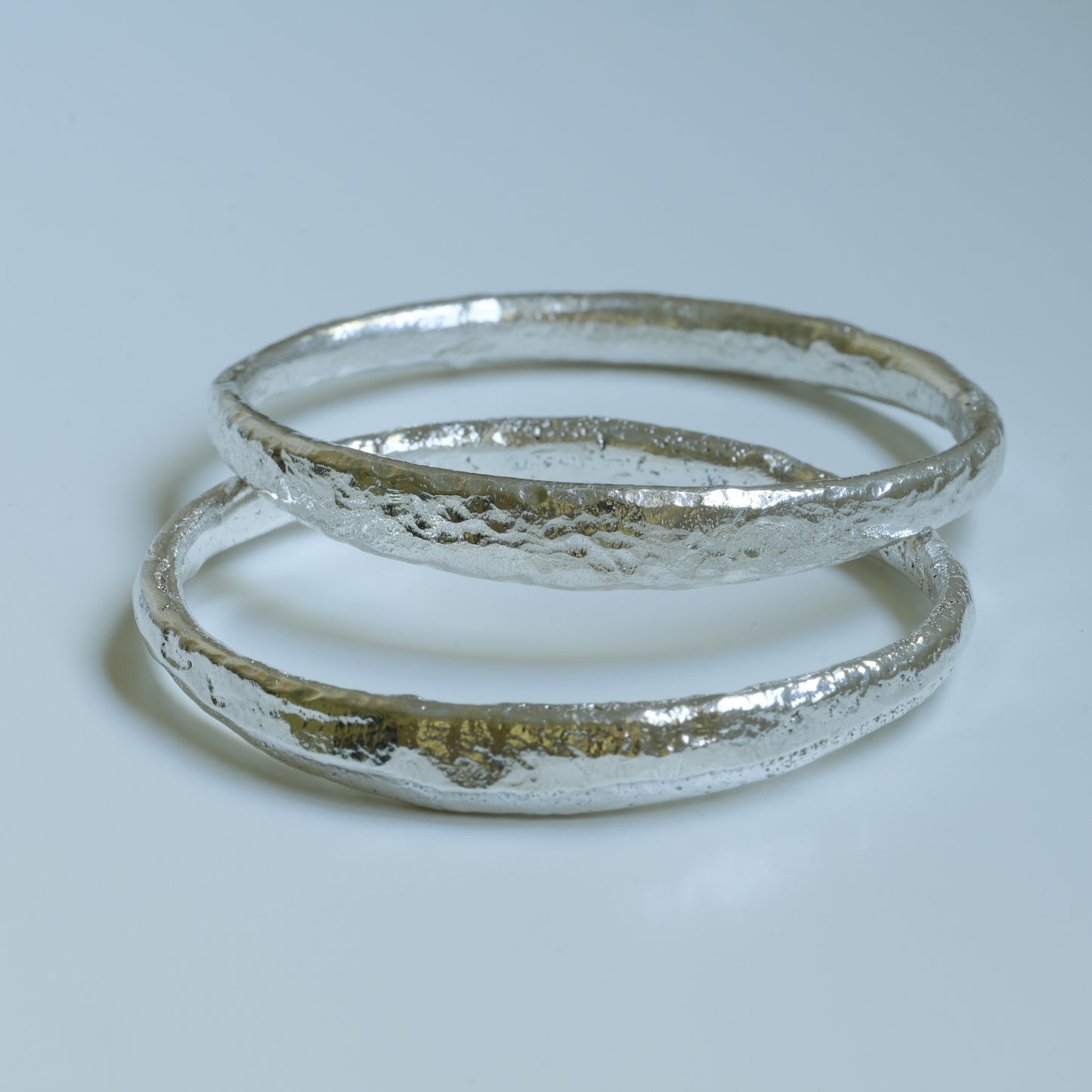 Melted Fine Silver Bangle - Artisan Textured Wearable Art