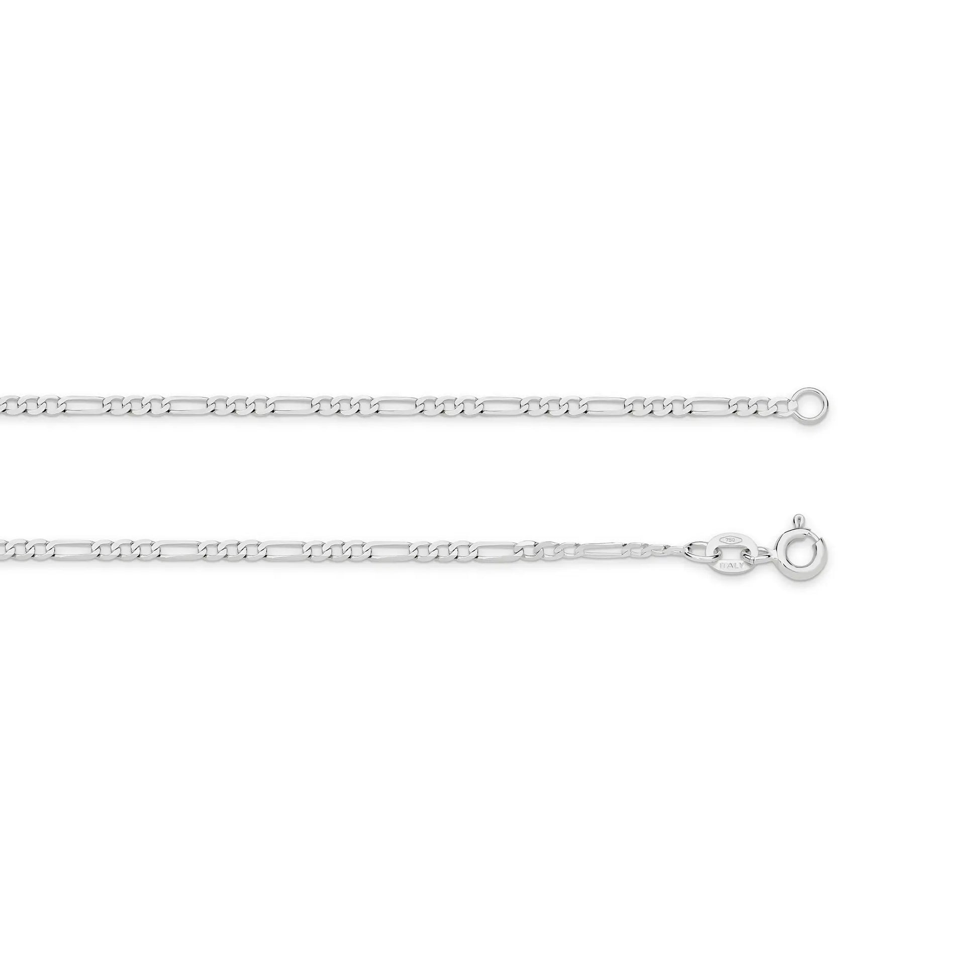 figaro gold chain white gold 1 9mm