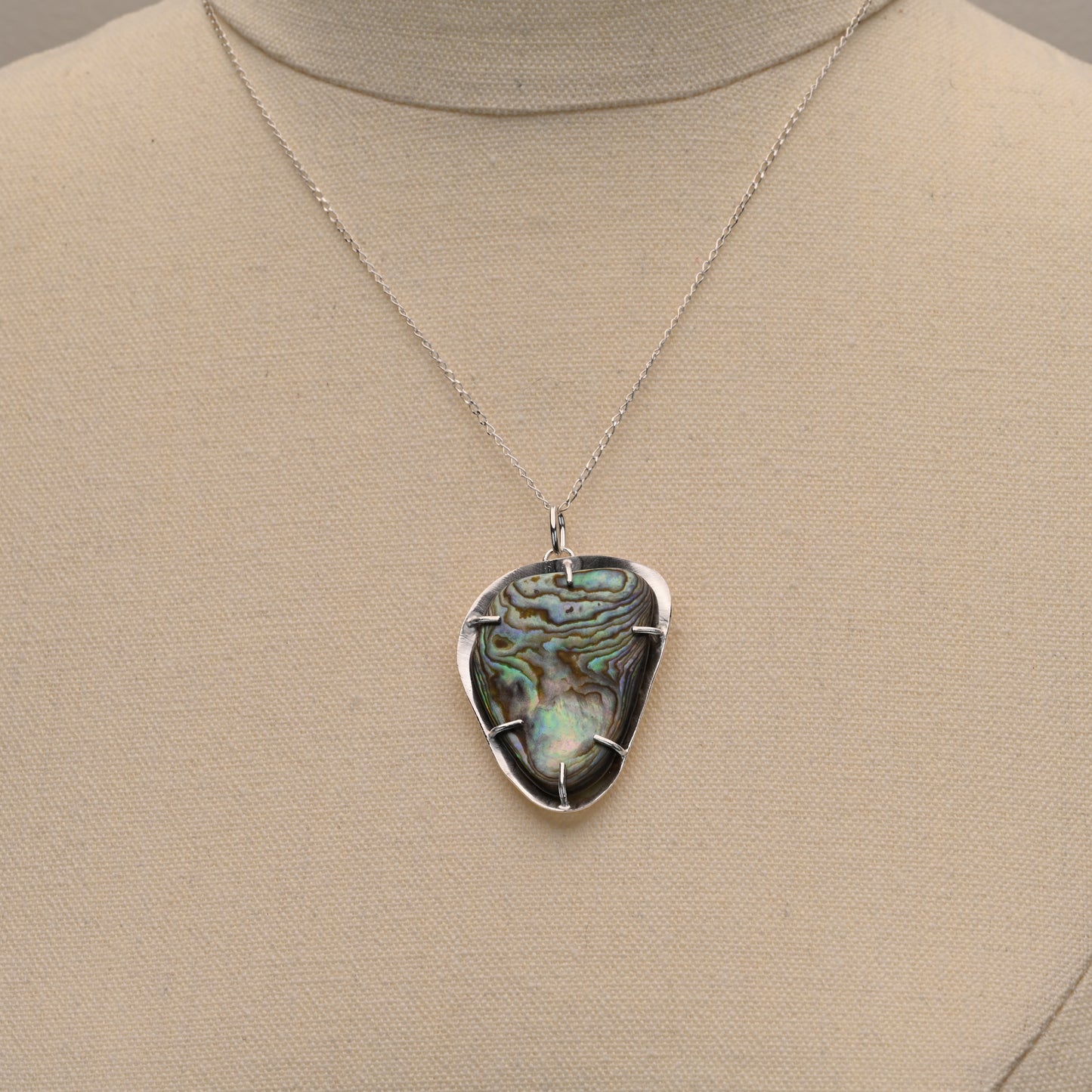 Mother of Pearl Fine Silver Pendant Large  3