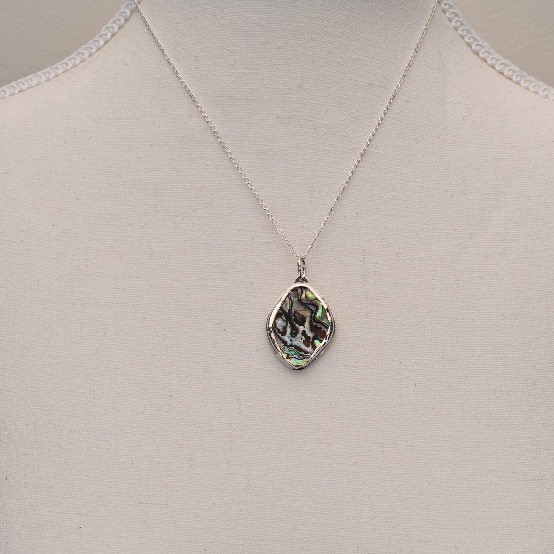 Mother of Pearl Fine Silver Pendant Medium 2