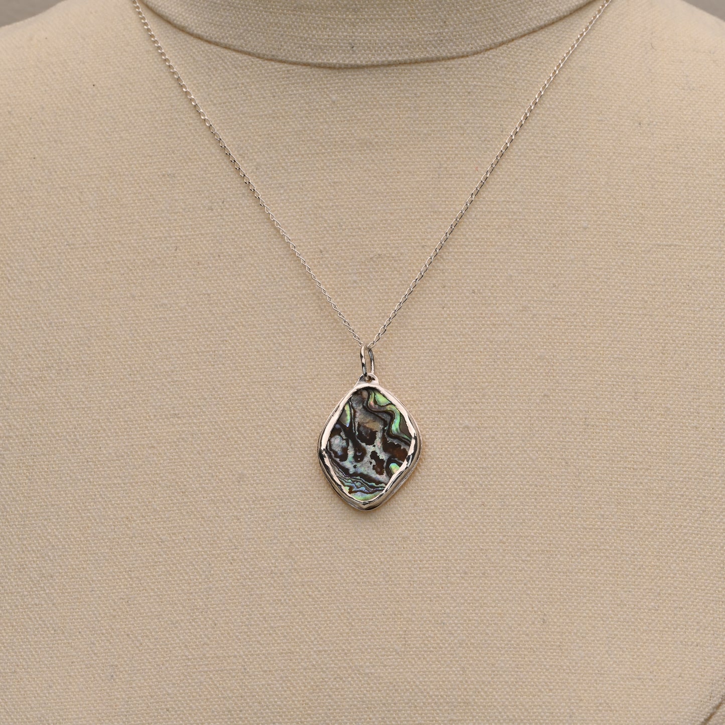 Mother of Pearl Fine Silver Pendant Medium  3