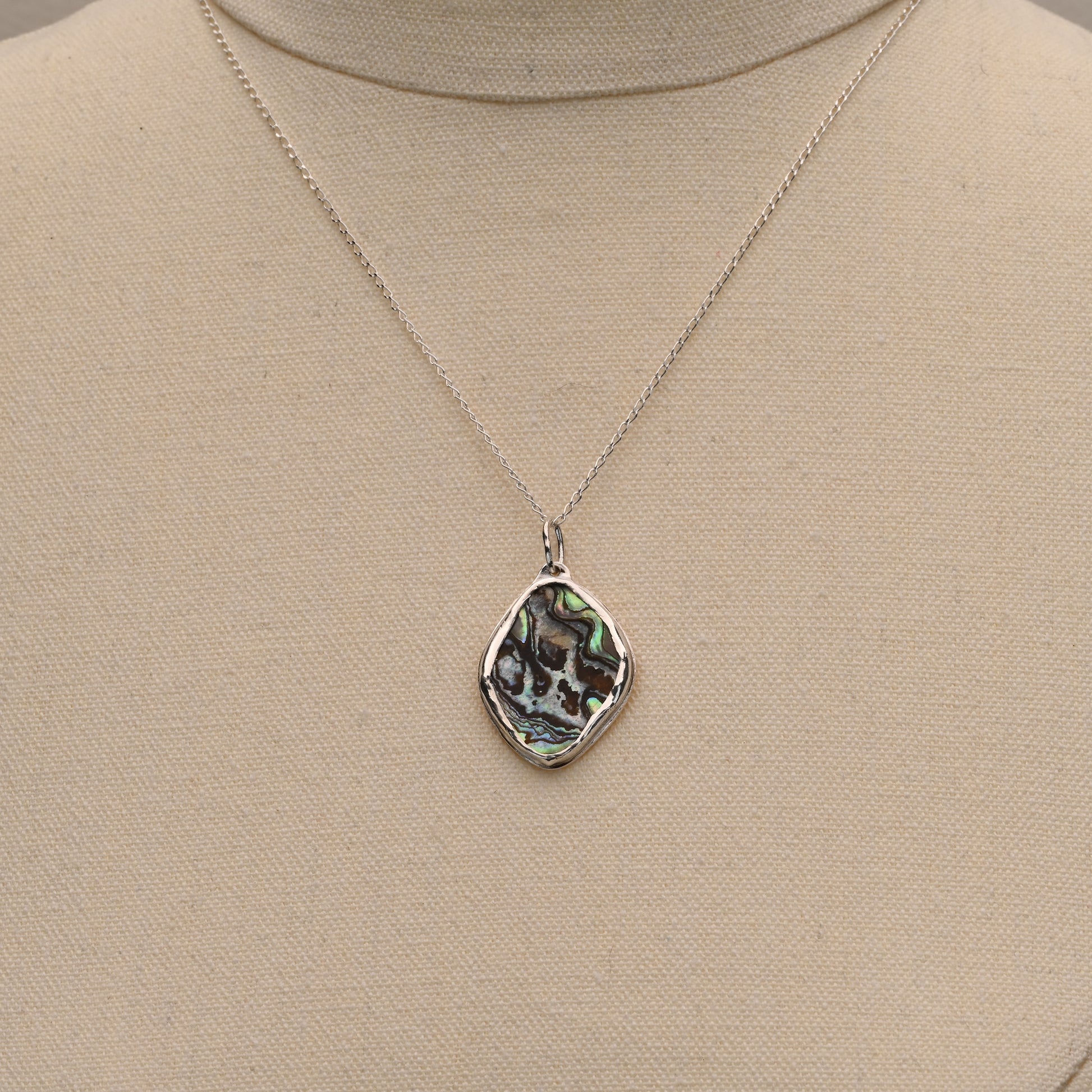 Mother of Pearl Fine Silver Pendant Medium  3