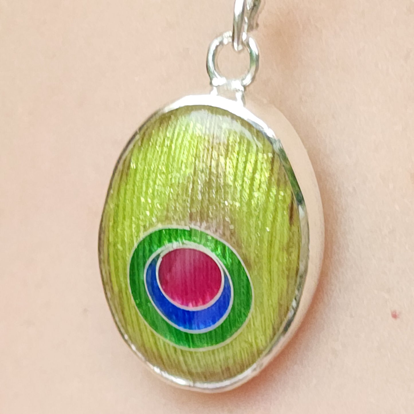 Peacock Pendant - Cloisonne and Champleve Enamels on a Fine Silver (999), Handmade in Australia