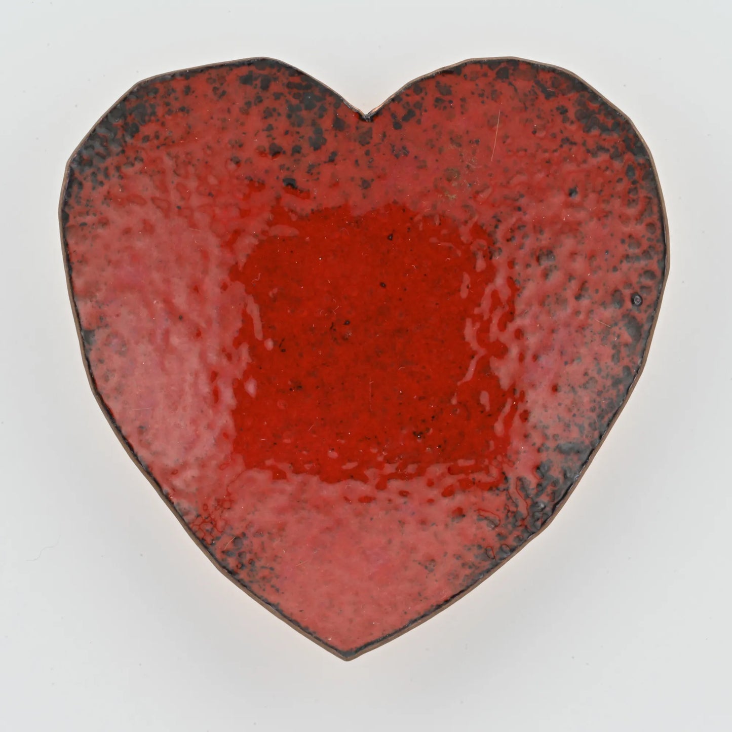 Enameled Copper Bowl "Red hot burning heart"