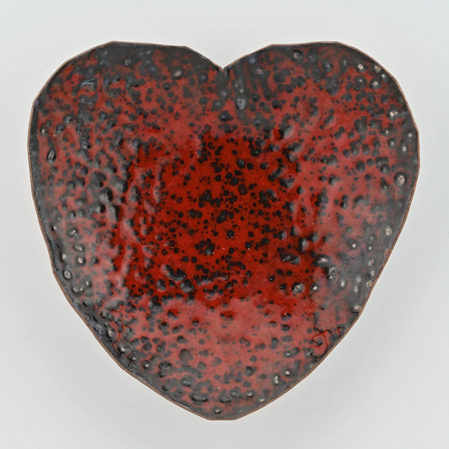 Enameled Copper Bowl "Red hot burning heart"