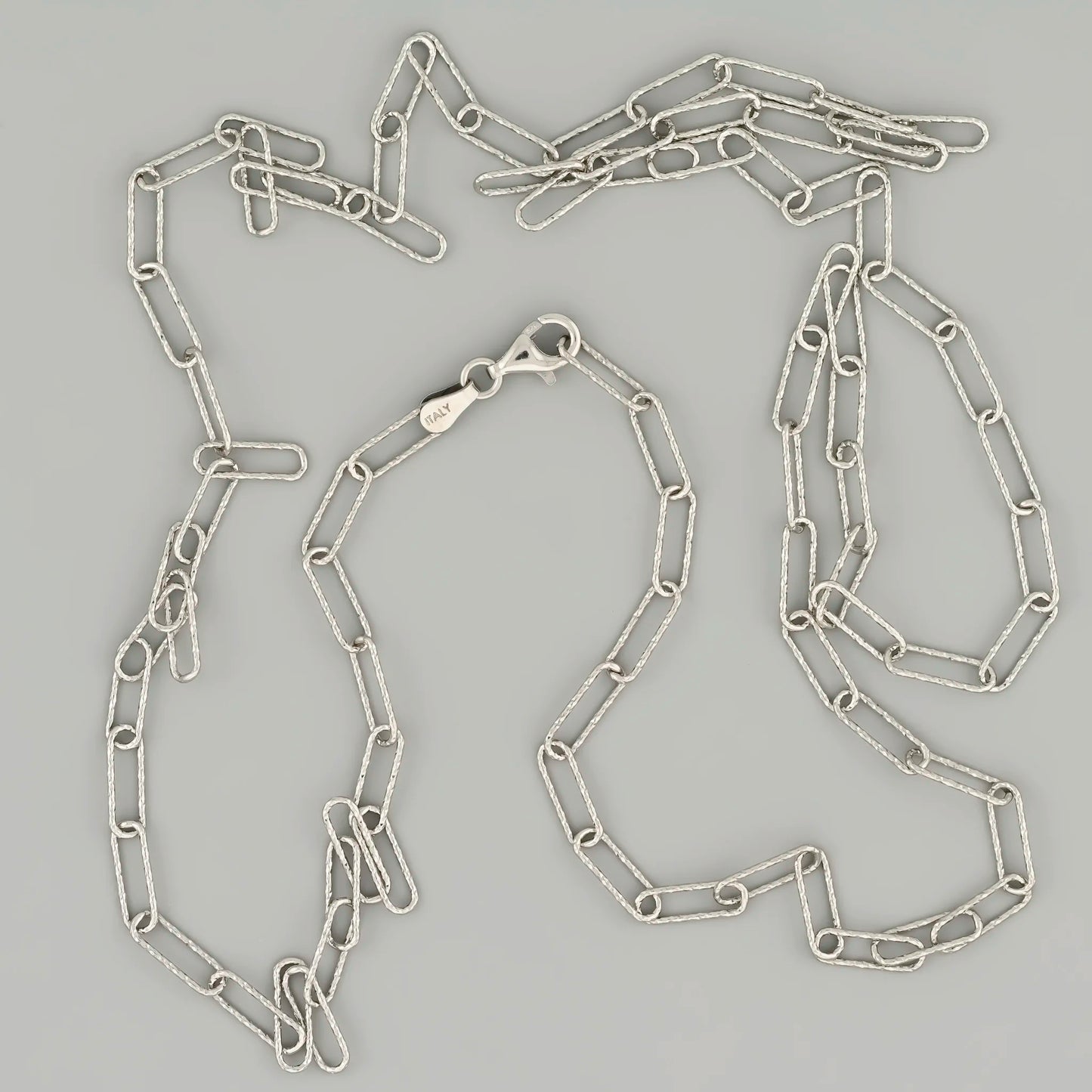 Large Paperclip Silver Chain Rhodium Plated