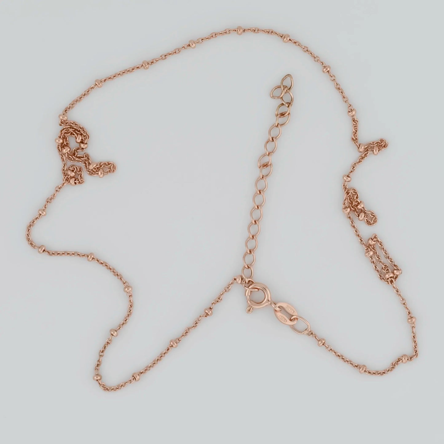 Rose gold plated silver chain with small beads