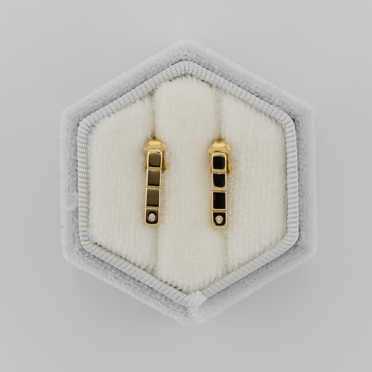 Gold Bar Earrings with cubic zirconia