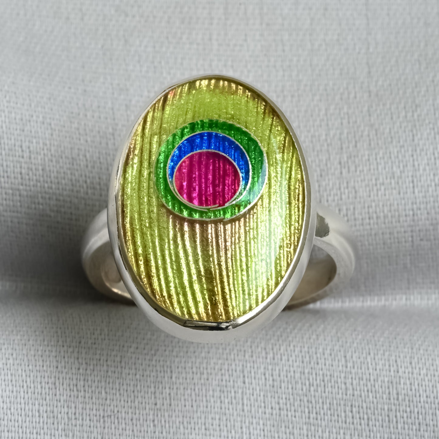 Enamel ring peacock