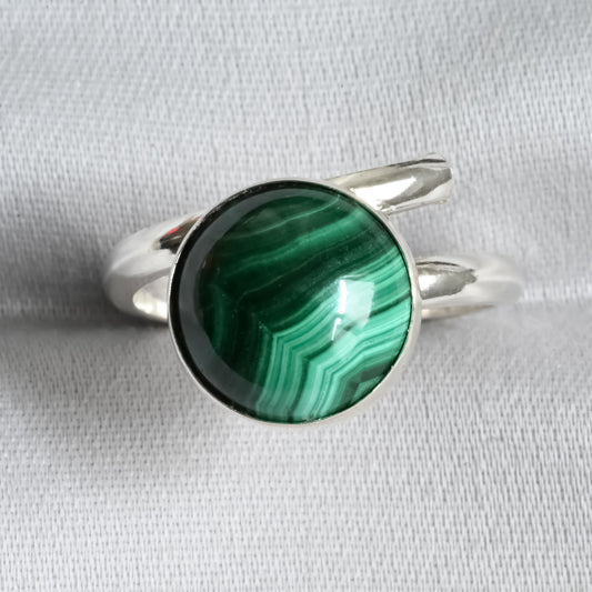 Malachite silver ring