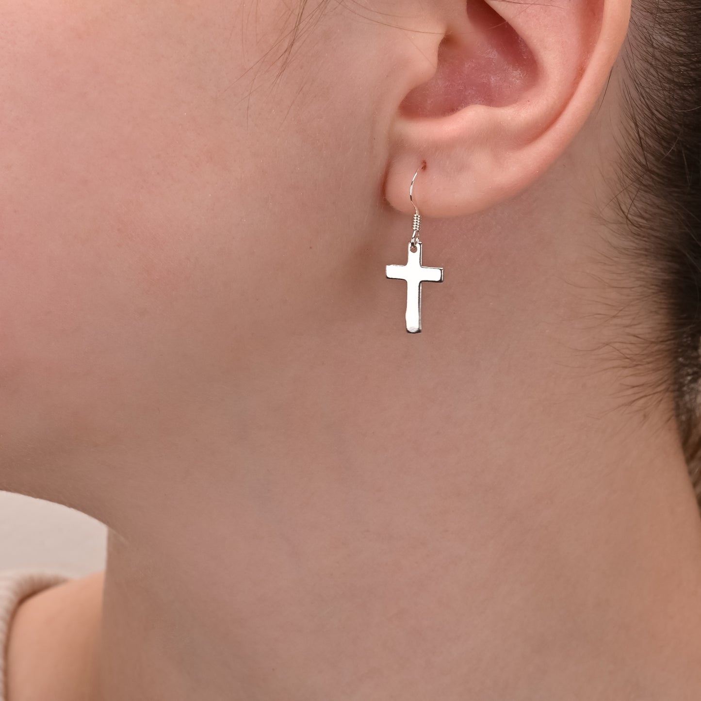 Cross Silver Earrings