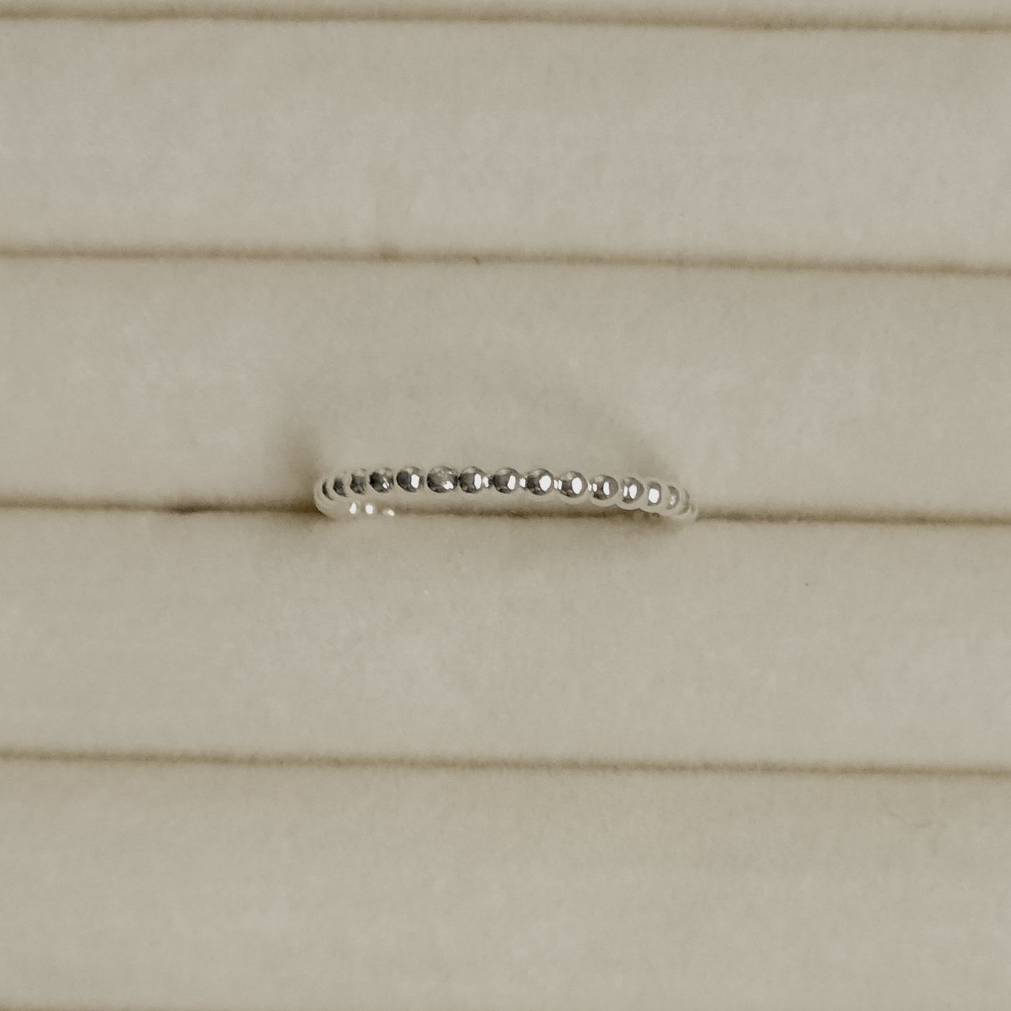 Small beads silver ring