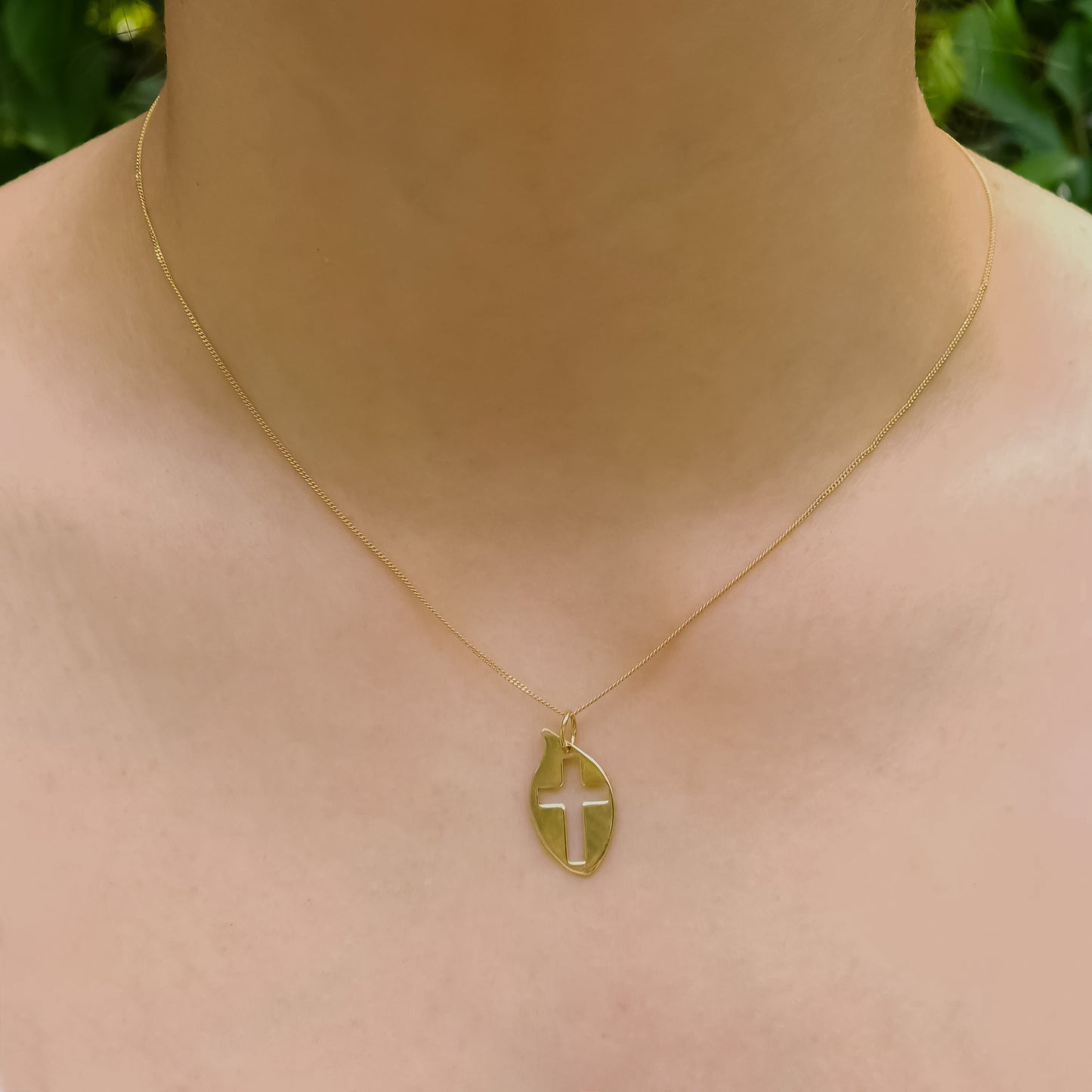 Holey Cross Gold Pendant