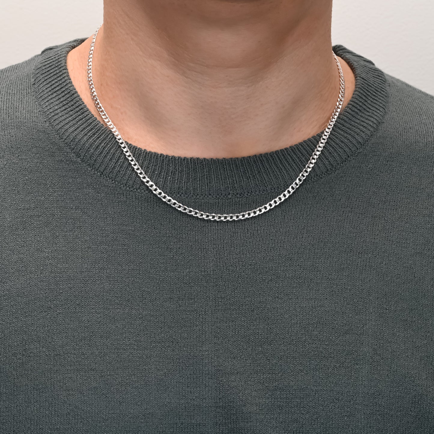 Curb silver chain 3.7mm