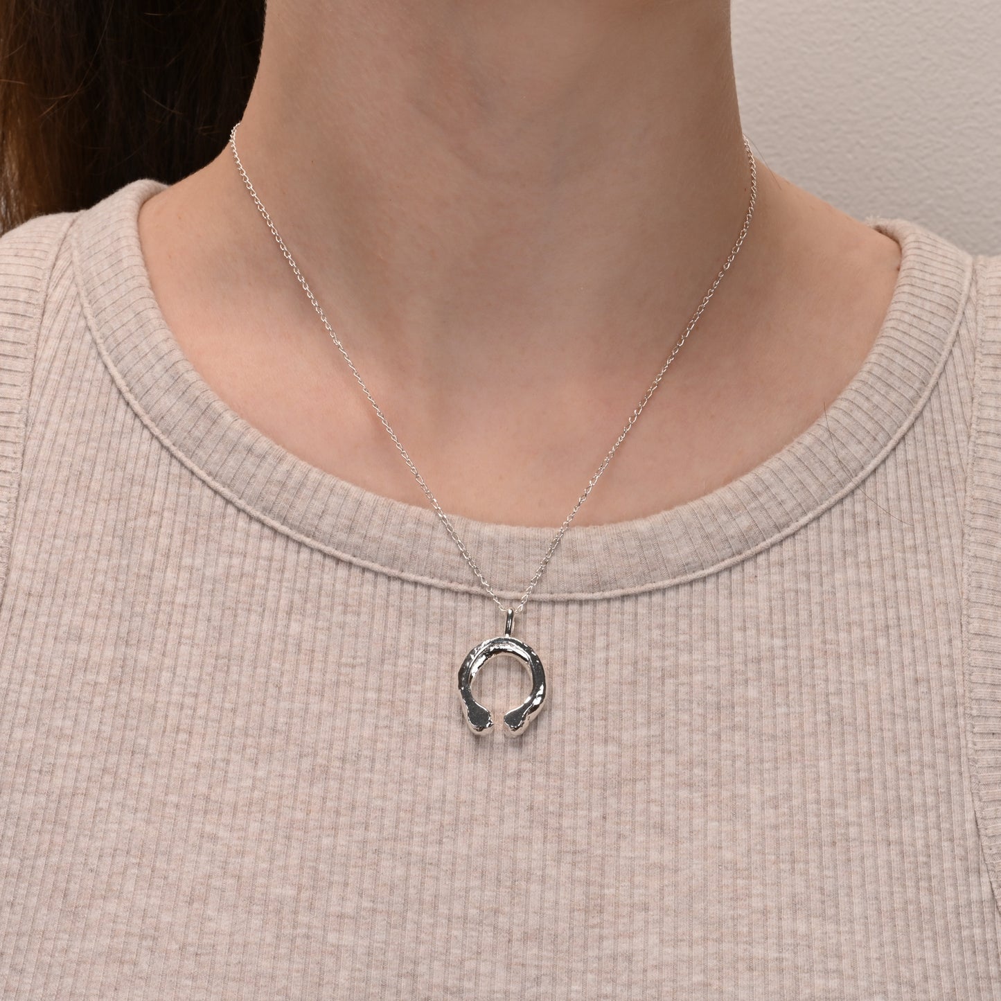 Horseshoe Fine Silver Pendant