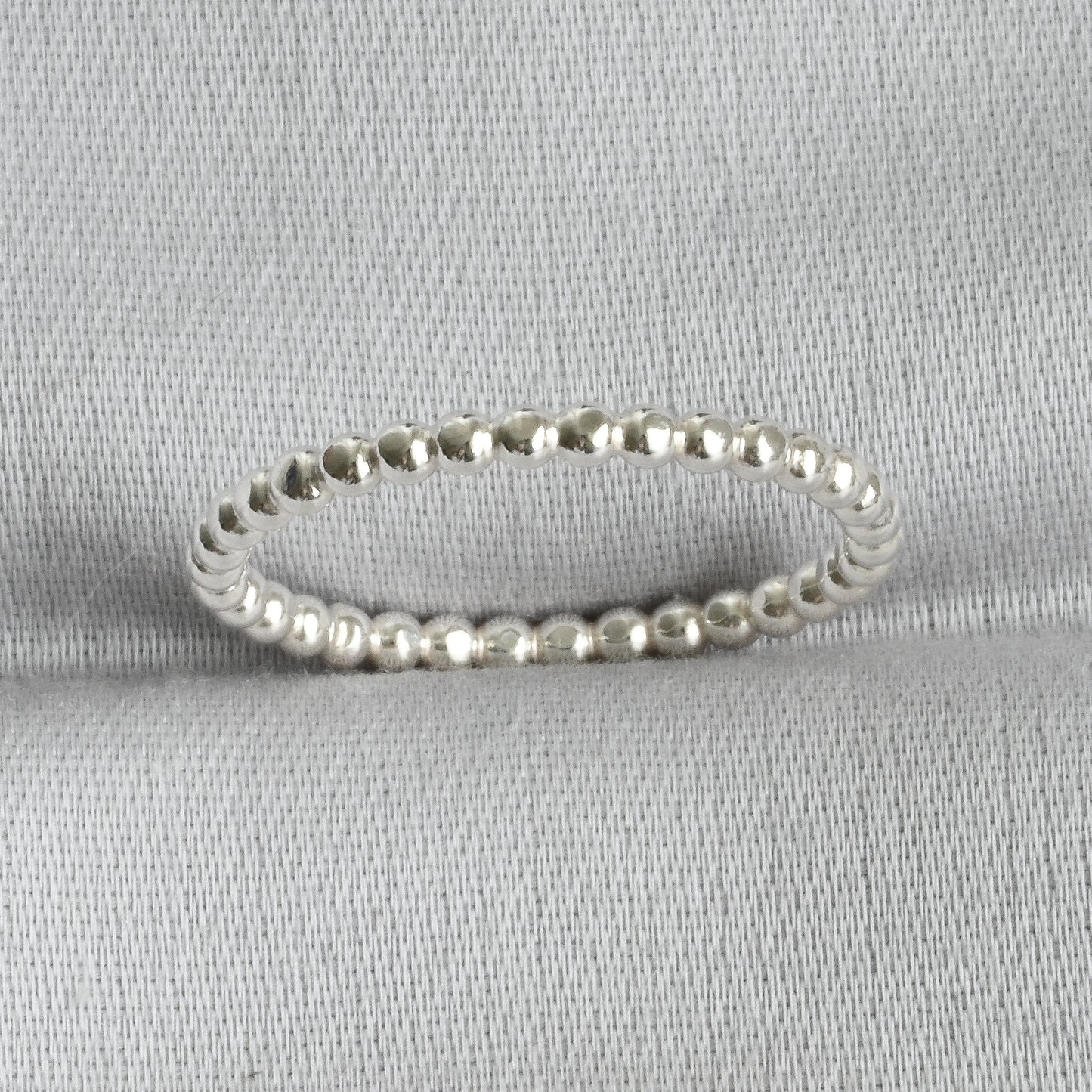 Small beads silver ring