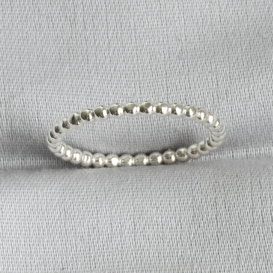 Small beads silver ring