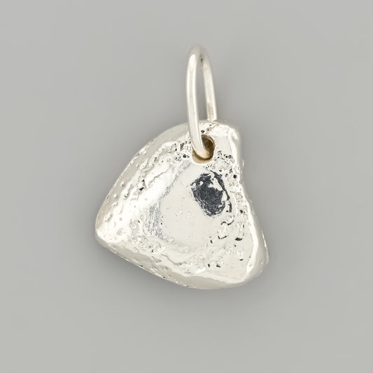 Chunky Melted Silver Heart Pendant