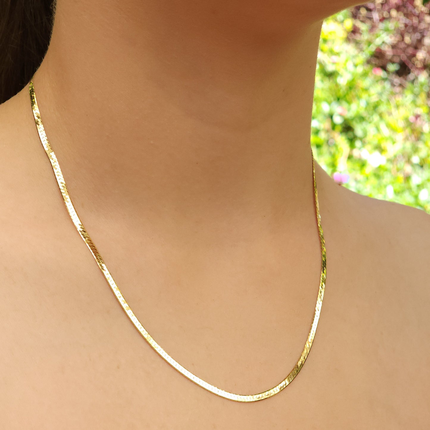 Herringbone Gold-Plated Silver Chain 2.7mm