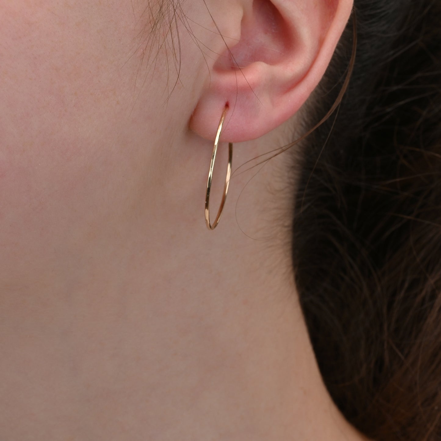 Gold Hammered Hoop Earrings