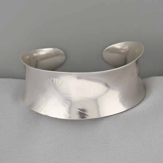 Fine silver cuff bracelet