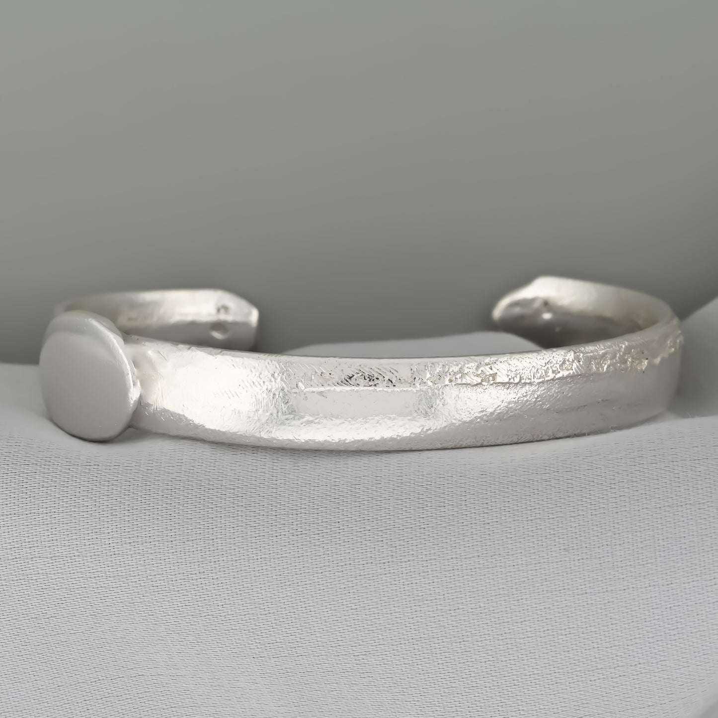 Silver bracelet rough or shiny