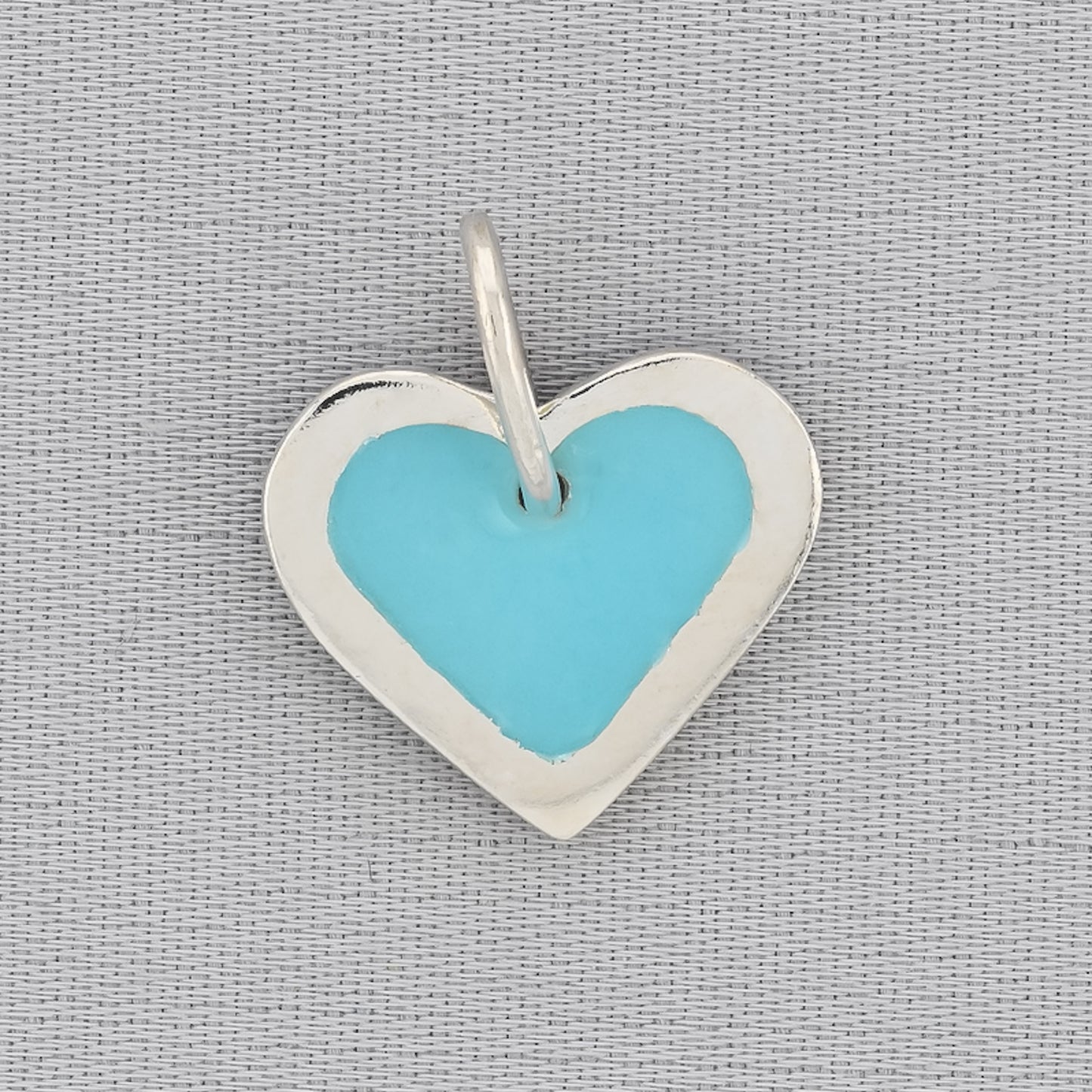 Blue Heart Enamel Silver Pendant