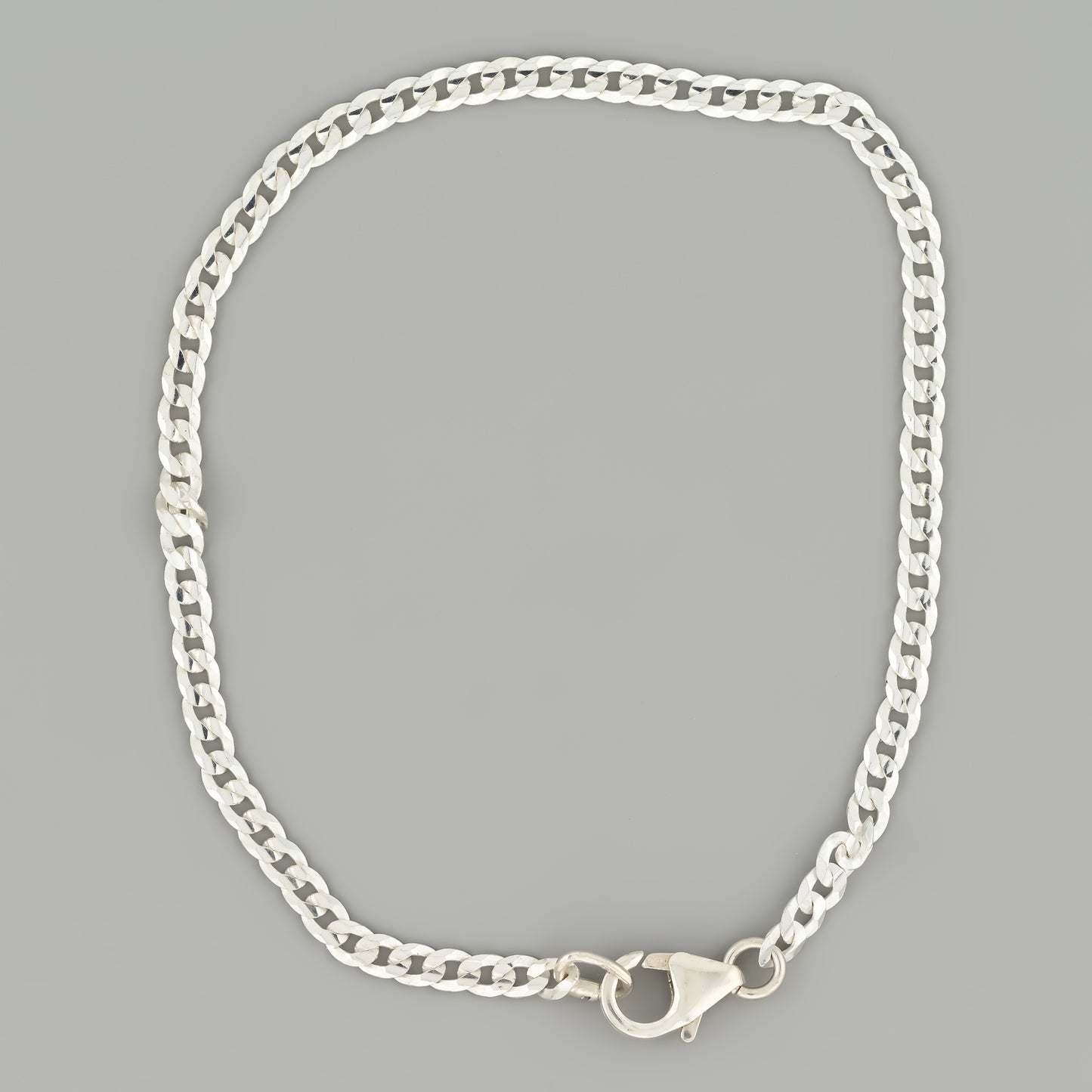 silver bracelet curb 2 8mm