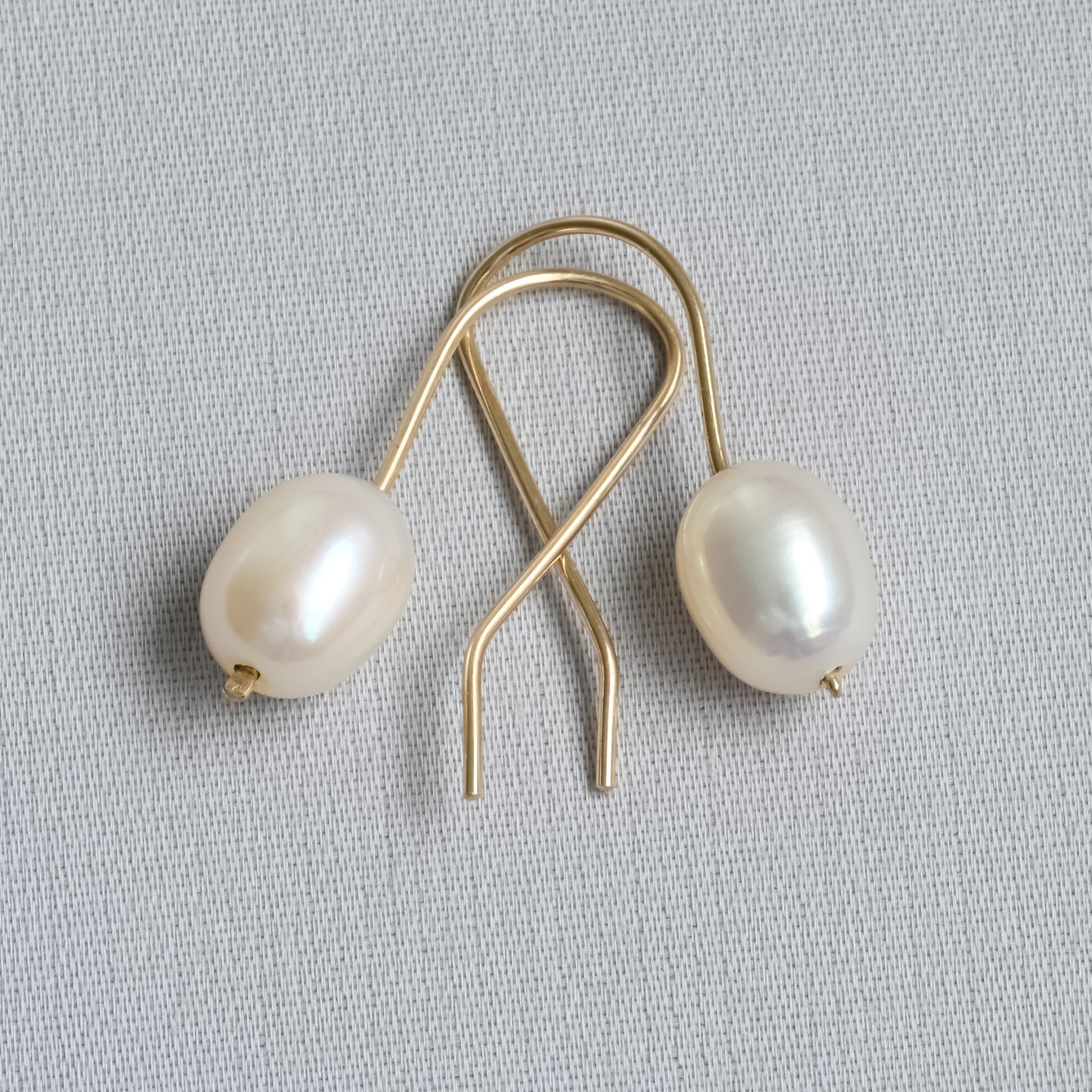 Gold Pearl Hook Earrings