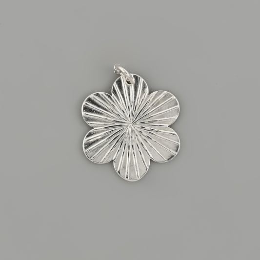 Silver Six Petal Flower Pendant