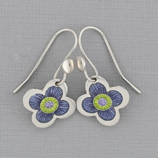 Lilac Flower Silver Earrings