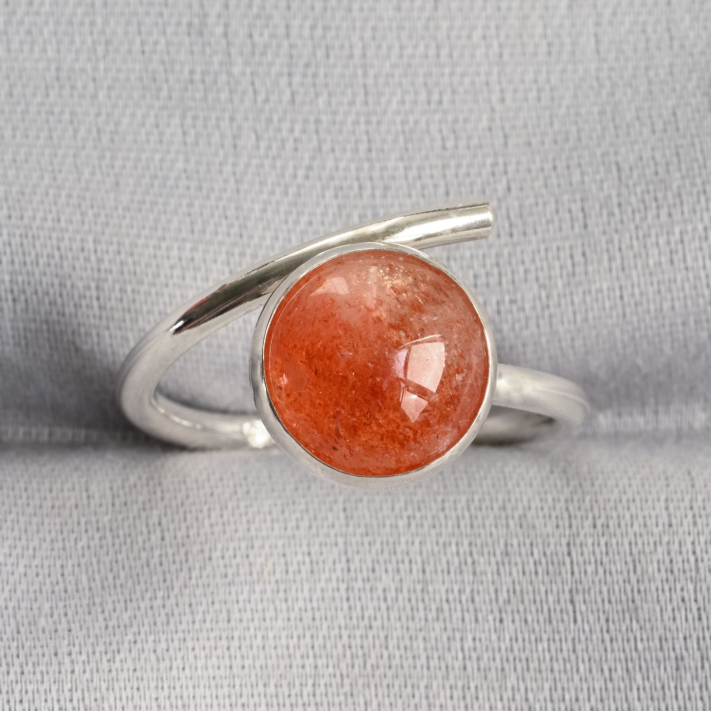 Sunstone silver ring