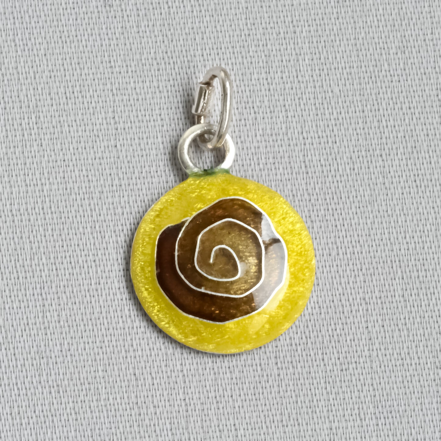 Sea Shell and Ocean Enamel Silver Pendant