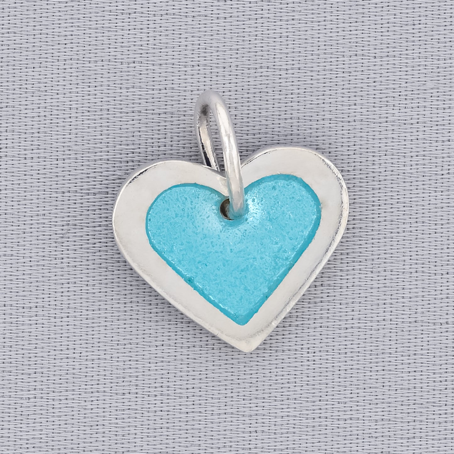 Blue Heart Enamel Silver Pendant