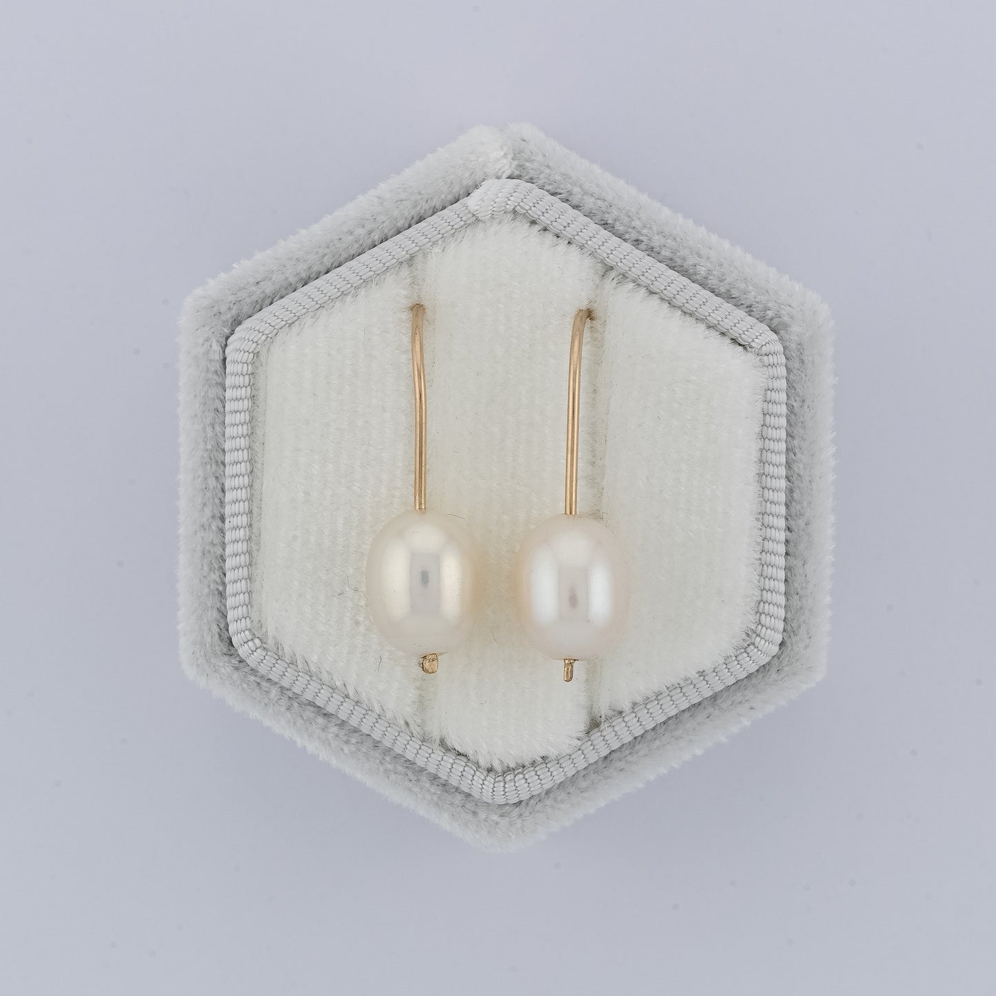 Gold Pearl Hook Earrings