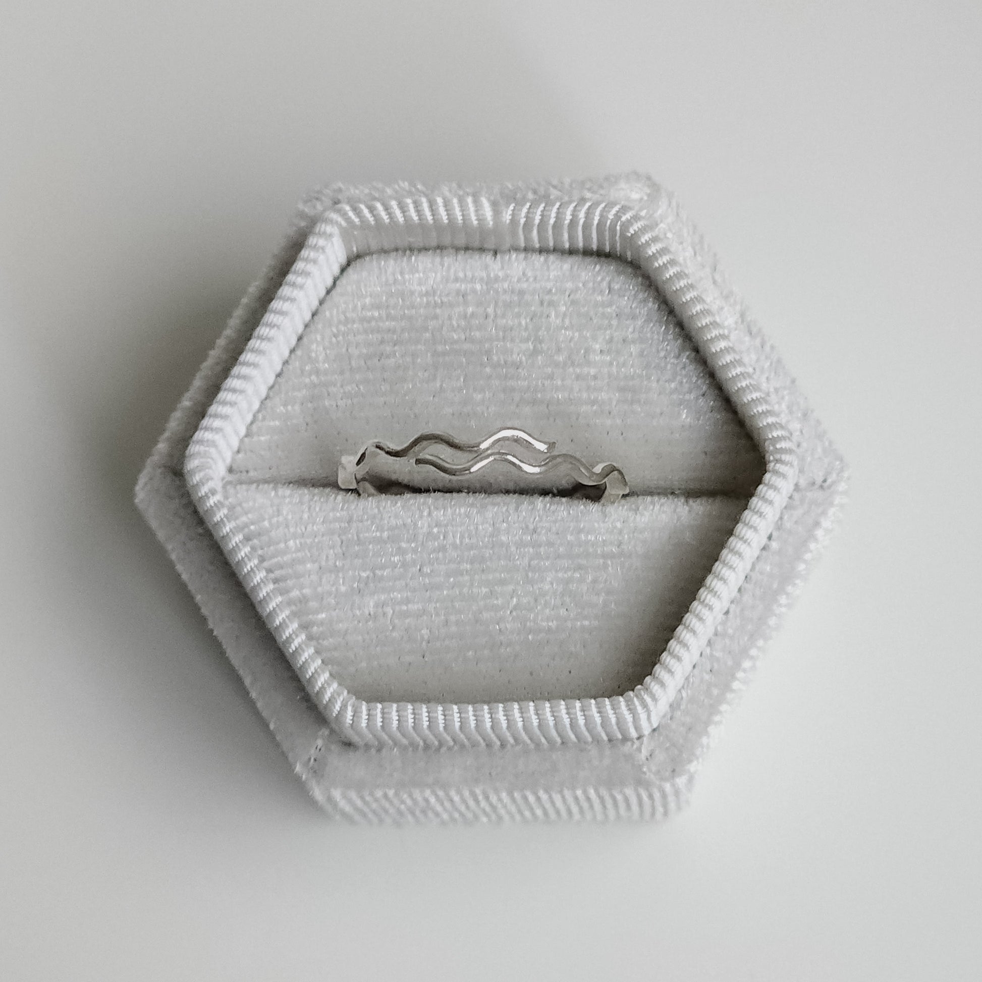 Alternate angle of Wavy silver ring