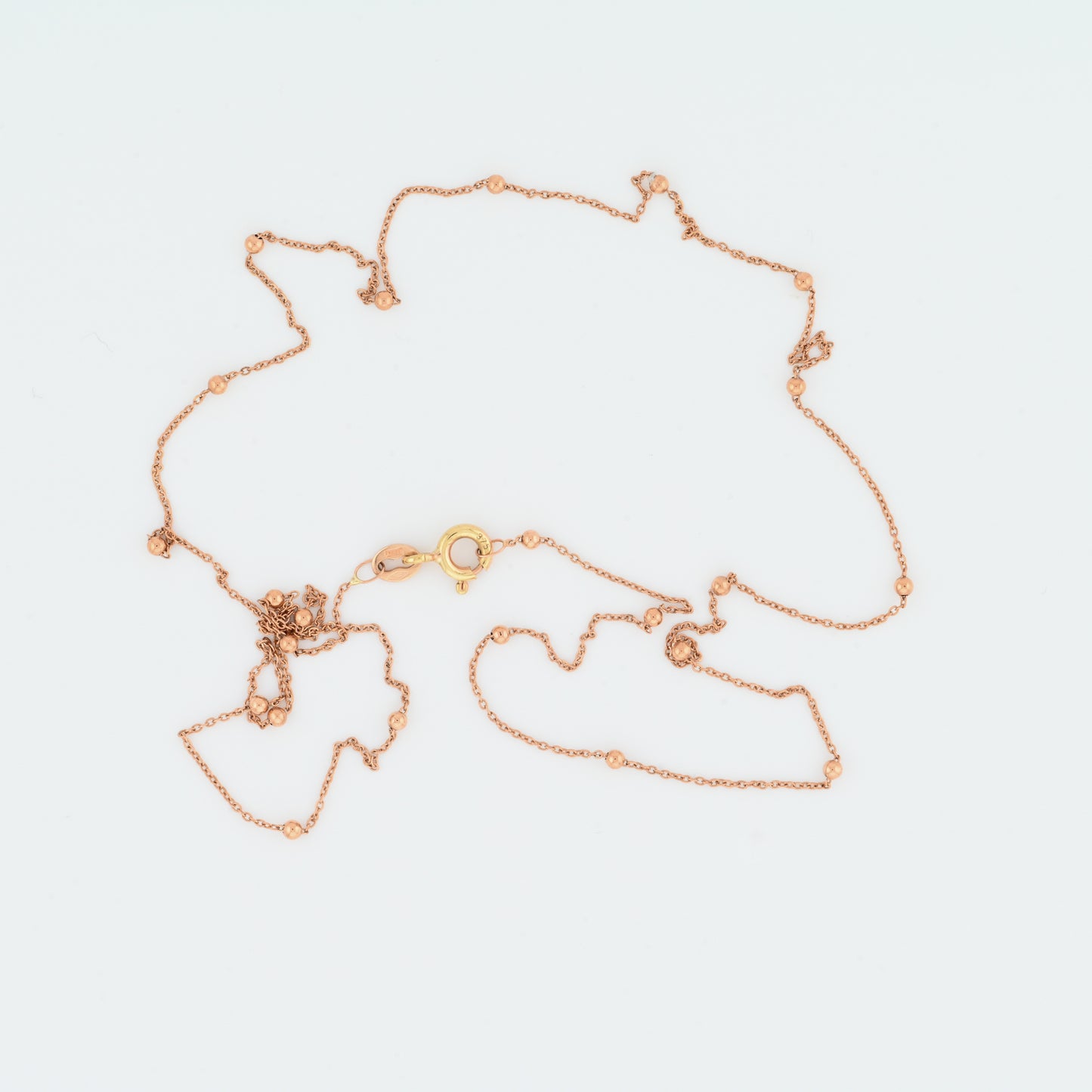 rose gold cable chain with round beads